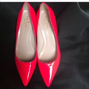 Hot pink patent Kate Spade kitten heals